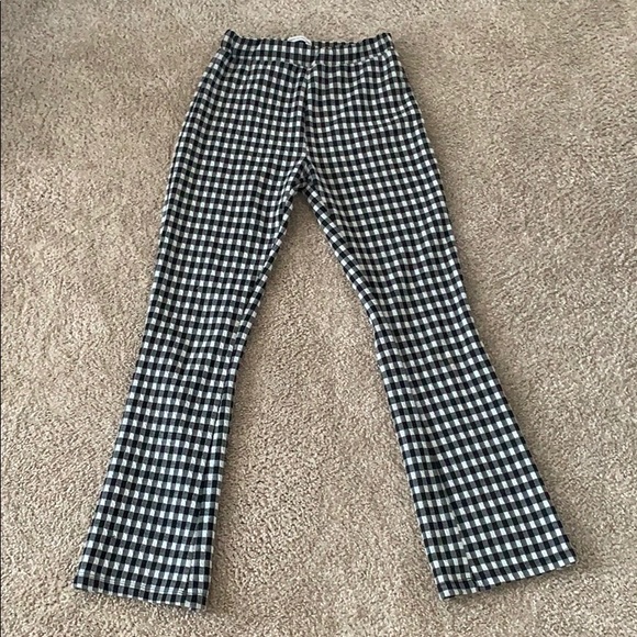 Urban Outfitters Pants - Casey Crop Kick Flare gingham, size S